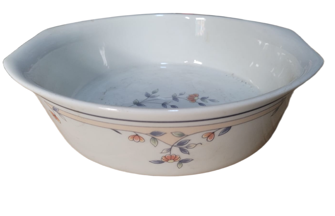 White Ceramic Serving Dish With Handle